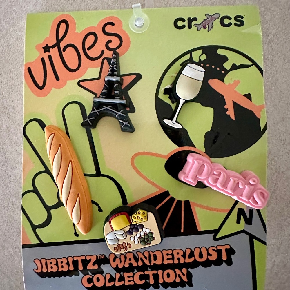 Crocs Jibbitz Charms Wanderlust Collection: Paris 5 Pack